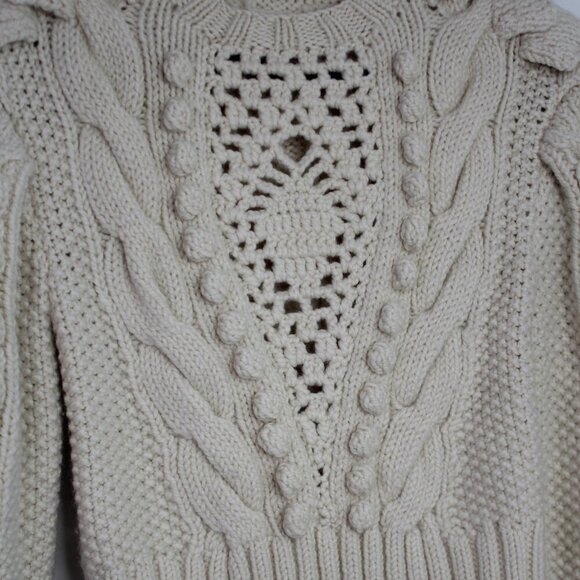 ULLA JOHNSON Verena Cable Knit Pullover Sweater in Ivory - Picture 5 of 14